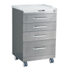 Stainless Steel Four Drawer Mobile Dental Cabinet