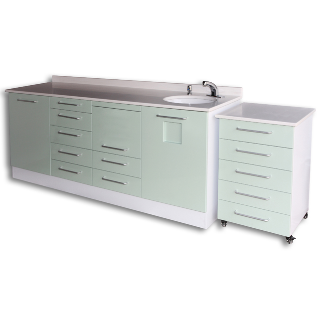 Contemporary stainless steel furniture clinic dental unit cabinet