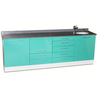 Quartz Stone Countertop with Sink Large Capacity Dental Storage Cabinet
